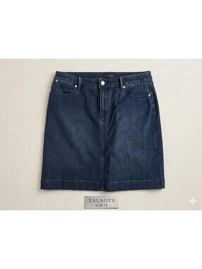 Talbots Dark Wash Denim Skirt - Size 12